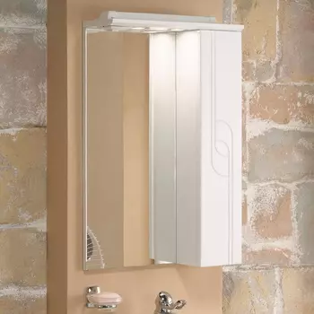 Зеркало-шкаф Aquaton Панда 50 R с подсветкой белый