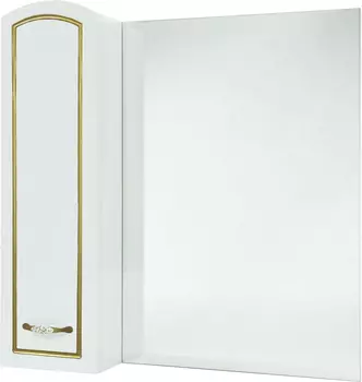 Зеркало-шкаф Bellezza Амелия 70 L, белое, патина золото