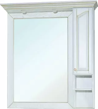 Зеркало-шкаф Bellezza Рим 110 R белое патина золото
