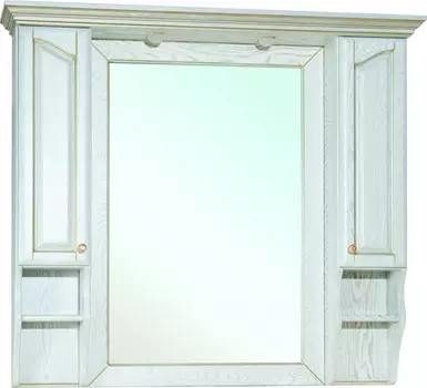 Зеркало-шкаф Bellezza Рим 120 белое патина золото