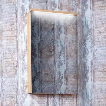 Зеркало-шкаф Бриклаер Фостер R 40 дуб золотой, с подсветкой