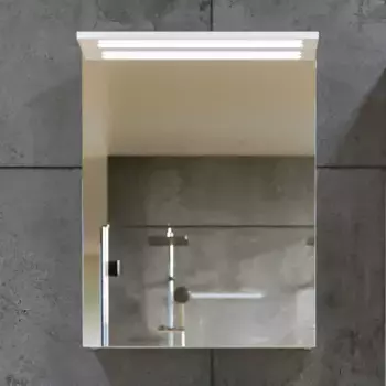 Зеркало-шкаф Бриклаер Кристалл 56 белое, с подсветкой