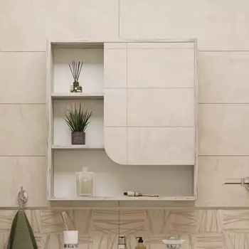 Зеркало-шкаф DIWO Самара 70 R, дуб скандинавский, квадратное, в скандинавском стиле, настенное