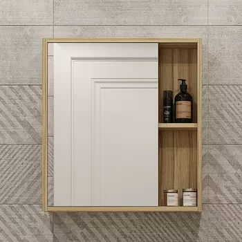 Зеркало-шкаф DIWO Углич 60 см с открытыми полками, дуб вотан