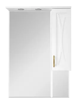 Зеркало-шкаф Misty Амбра 70 правое белое с подсветкой