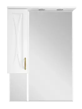 Зеркало-шкаф Misty Амбра 80 левое белое с подсветкой
