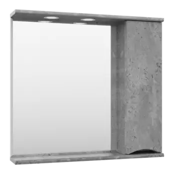 Зеркало-шкаф Misty Атлантик 80 правое серое матовое