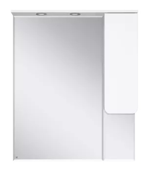 Зеркало-шкаф Misty Чегет 85 правое белое глянцевое