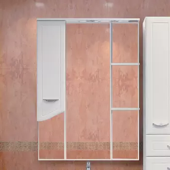 Зеркало-шкаф Misty Дрея 75 L с подсветкой, белый