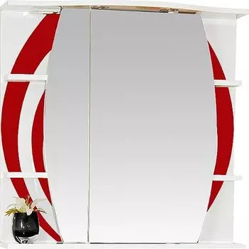 Зеркало-шкаф Misty Каролина 70 L красное стекло