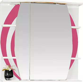 Зеркало-шкаф Misty Каролина 70 L розовое стекло