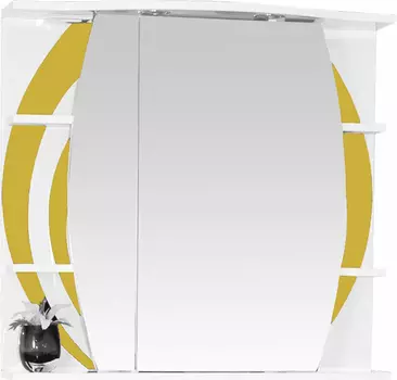 Зеркало-шкаф Misty Каролина 70 L желтое стекло