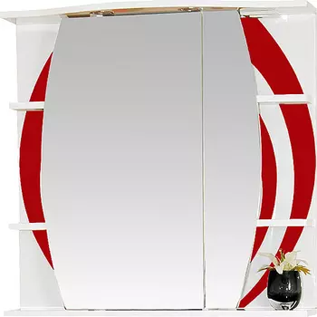 Зеркало-шкаф Misty Каролина 70 R красное стекло
