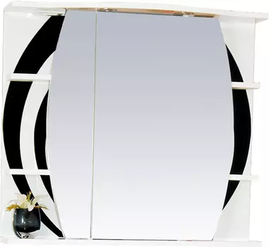 Зеркало-шкаф Misty Каролина 80 L черное стекло