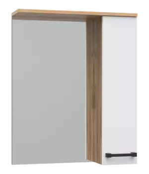 Зеркало-шкаф Misty Крафт 60 правое белое - светлое дерево