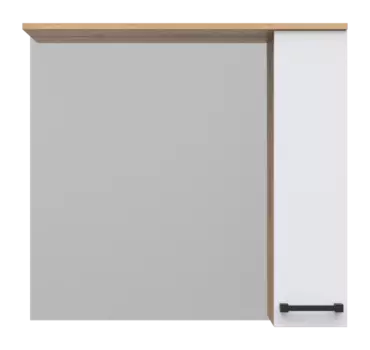 Зеркало-шкаф Misty Крафт 80 правое белое - светлое дерево