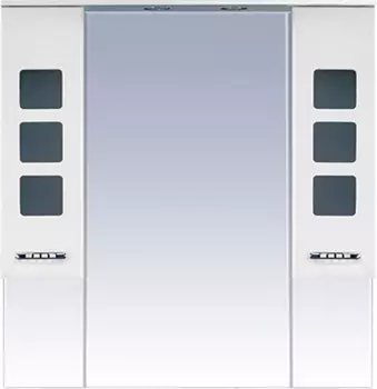 Зеркало-шкаф Misty Квадро 105 белая эмаль, с подсветкой