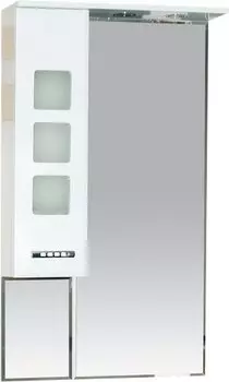 Зеркало-шкаф Misty Квадро 60 L белая эмаль, с подсветкой