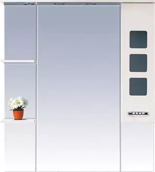 Зеркало-шкаф Misty Квадро 90 R бежевая эмаль, с подсветкой