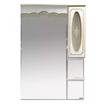 Зеркало-шкаф Misty Монако 80 правый белый с подсветкой