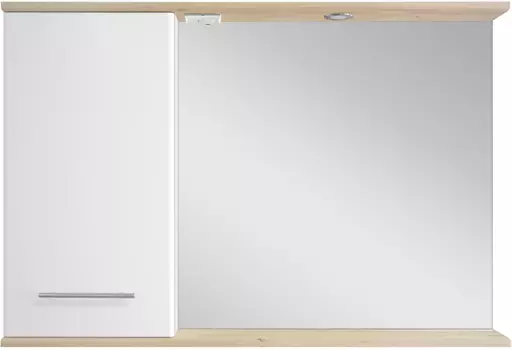 Зеркало-шкаф Misty Респект 120 левый белый с подсветкой