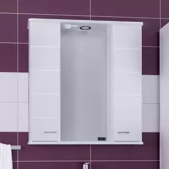 Зеркало-шкаф Санта Омега 75 с подсветкой белый