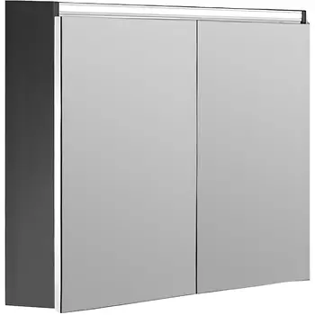 Зеркало-шкаф Vallessi 80 черный матовый с подсветкой