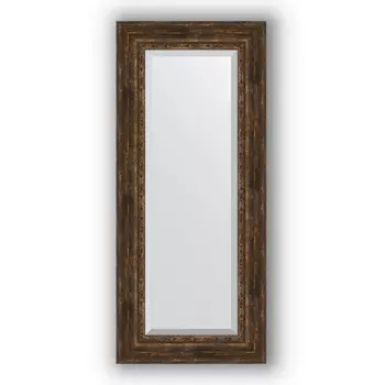 Зеркало Evoform Exclusive BY 3534 62х142 состаренное дерево с орнаментом, с фацетом, в багетной раме
