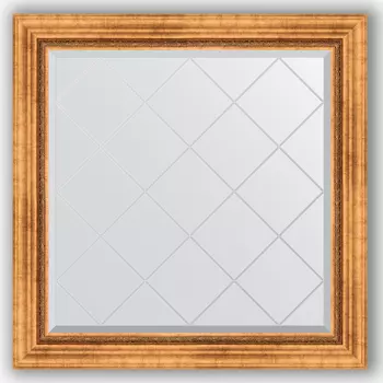 Зеркало Evoform Exclusive-G BY 4318 86x86 римское золото, в багетной раме, с гравировкой