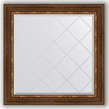 Зеркало Evoform Exclusive-G BY 4320 86x86 римская бронза, в багетной раме, с гравировкой