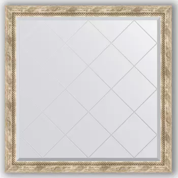 Зеркало Evoform Exclusive-G BY 4435 103x103, прованс с плетением, в багетной раме, с гравировкой