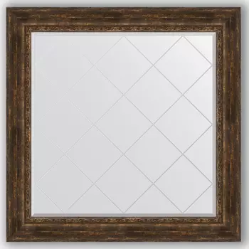 Зеркало Evoform Exclusive-G BY 4473 112x112 состаренное дерево с орнаментом, в багетной раме, с гравировк