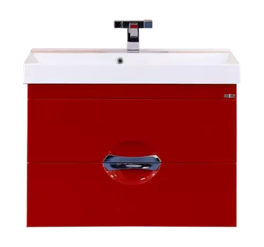 Тумба под раковину Misty Жасмин 75 красная глянцевая