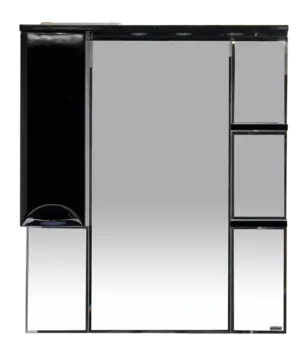 Зеркало-шкаф Misty Жасмин 85 левый черный