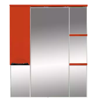 Зеркало-шкаф Misty Жасмин 85 левый красный с подсветкой