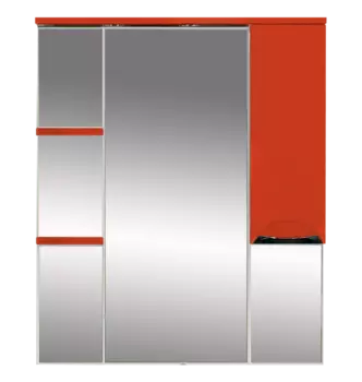 Зеркало-шкаф Misty Жасмин 85 правый красный с подсветкой