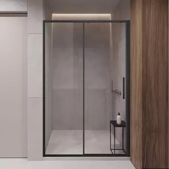 Душевая дверь в нишу Vincea Slim-U VDS-2SU120CLB 120 см, профиль черный, стекло прозрачное