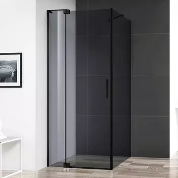 Душевой уголок Cezares Slider AH 1 100-70/80 Grigio Nero профиль черный, стекло серое SLIDER-AH-1-100-70/80-GRIGIO-NERO
