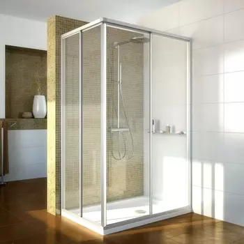 Душевой уголок GuteWetter Practic Rectan GK-422 правая 110x75 см стекло бесцветное, профиль матовый хром PRACTIC RECTAN GK-422 MCR 1 R 110x75