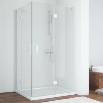 Душевой уголок Vegas Glass AFA-F 100*90 01 01 R профиль белый, стекло прозрачное