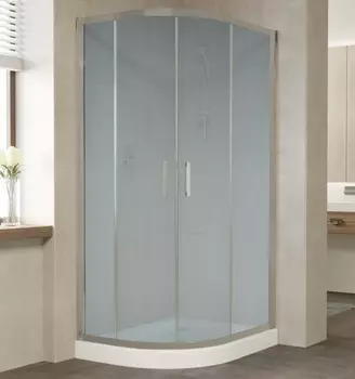 Душевой уголок Vegas Glass ZS-F 90*80 07 10 профиль матовый хром, стекло сатин