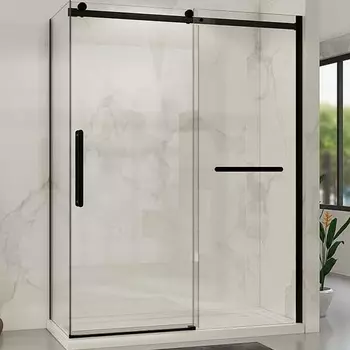 Душевой уголок Vincea Como Soft VSR-1CS9015CLB 150х90х195 профиль черный, стекло прозрачное