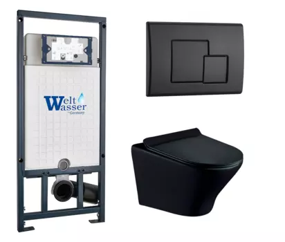 Комплект 3 в 1 инсталляция WeltWasser WW Marberg 507 + Унитаз подвесной Esbano Aster ESUPASTEBM с кнопкой черной SE 10000005949 + 10000010239 + ESUPASTEBM