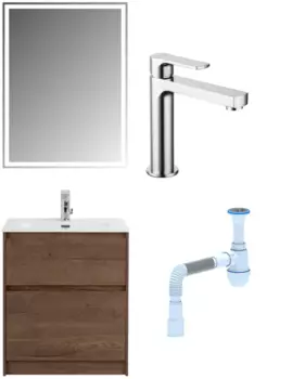 Комплект: Мебель для ванной BelBagno Kraft 60 + Смеситель Lemark plus Grace LM1537C для раковины, хром + Сифон АниПласт 533326 + SNPLM1537C + C2015xrv