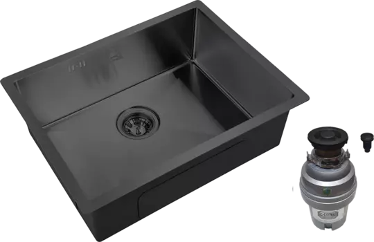 Комплект Мойка кухонная Zorg Steel Hummer SH 5844 GRAFIT + Измельчитель ZR-75 D GRAFIT