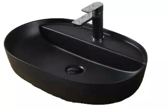 Накладная раковина Gid Bm1346 61х41 черная, матовая 53345