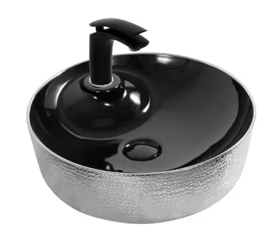 Накладная раковина Gid D1306h020 45х45 черная, хром 53315