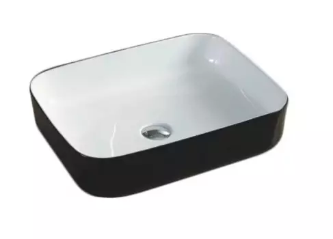 Накладная раковина Gid Nc366 50х39 черно-белая 52205