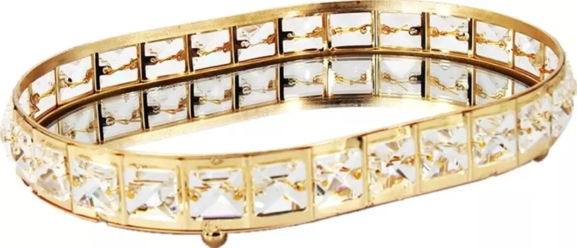 Подставка для предметов Kassatex Crystal Gold CRY-ELTRM-GD 30х23 см