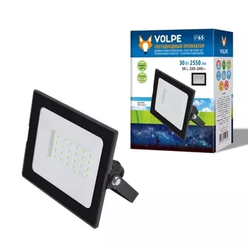 Прожектор светодиодный (UL-00003984) Volpe ULF-Q513 30W/DW IP65 220-240В Black